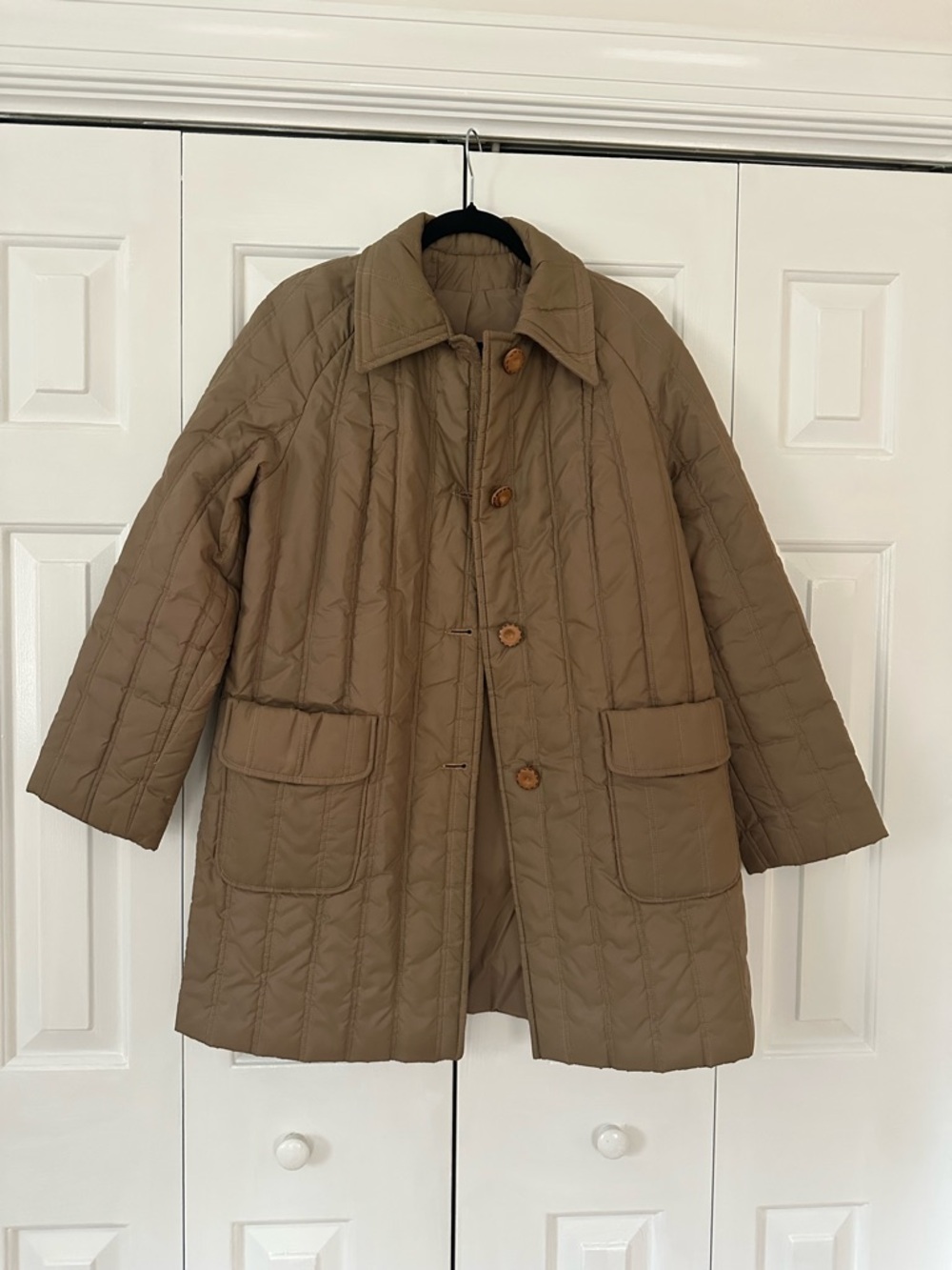 Quilted Light Coat in Light Brown